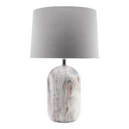 Casa Table Lamp, Marble Effect, Cream
