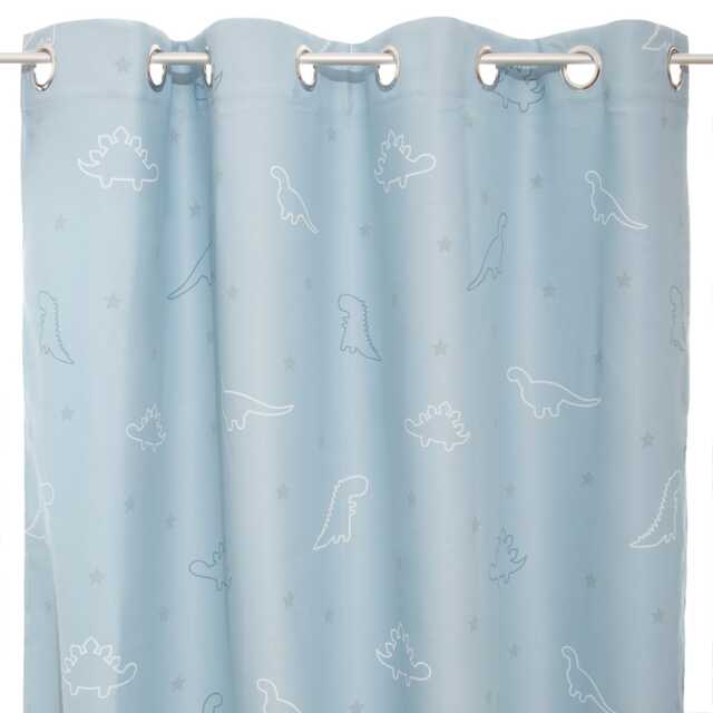 Atmosphera Kids Glow Dino Blackout Curtain, Light Blue - image 1