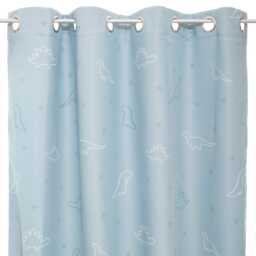 Atmosphera Kids Glow Dino Blackout Curtain, Light Blue - thumbnail 1