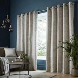 Ashley Wilde Tonwell Lined Eyelet Curtains 168 x 229cm, Dove