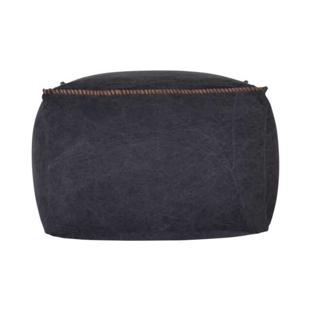 Casa Eris Whip Stitch Square Pouffe, Black & Latte - image 1