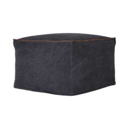 Casa Eris Whip Stitch Square Pouffe, Black & Latte - thumbnail 2