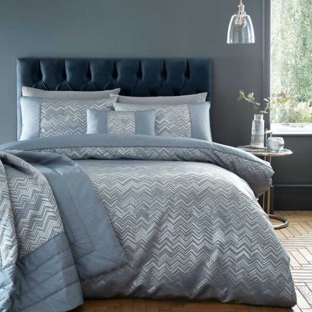 Portfolio Home Antibes Duvet Set, Super King, Blue - image 1
