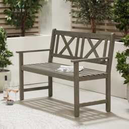 Pacific Lifestyle Cambridge Wooden Garden Bench, 3 Seater, Grey - thumbnail 2