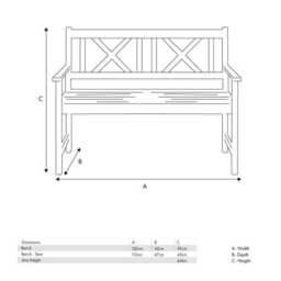 Pacific Lifestyle Cambridge Wooden Garden Bench, 3 Seater, Grey - thumbnail 3