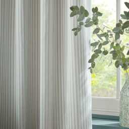 Laura Ashley Cornish Chenille Stripe Eyelet Curtains, 168 X 229cm, Slate Blue - thumbnail 2