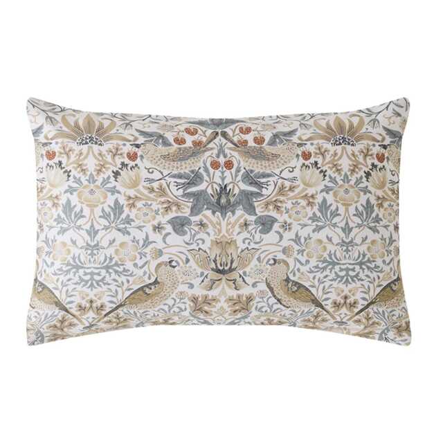 William Morris At Home Strawberry Thief Standard Pillowcase Pair, Hessian - image 1