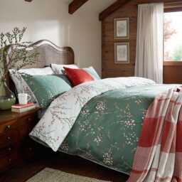 Laura Ashley Pussy Willow Duvet Set, Double, Fern Green - thumbnail 1