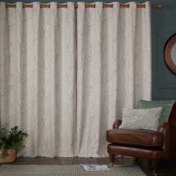 Laura Ashley Pussy Willow Lined Eyelet Curtains, 162 X 137cm, Truffle Natural - thumbnail 2