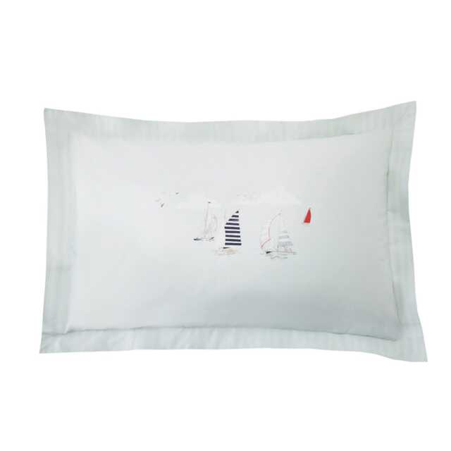 Sophie Allport Coastal Boats Oxford Pillowcase Pair, Blue