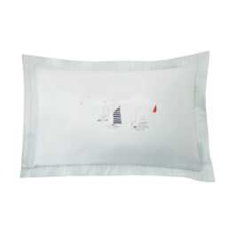 Sophie Allport Coastal Boats Oxford Pillowcase Pair, Blue - thumbnail 1