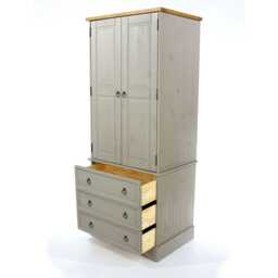 Casa Connor 2 Door 3 Drawer Wardrobe, Grey - thumbnail 4