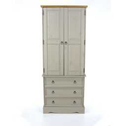 Casa Connor 2 Door 3 Drawer Wardrobe, Grey - thumbnail 3