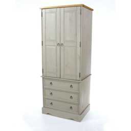 Casa Connor 2 Door 3 Drawer Wardrobe, Grey - thumbnail 1