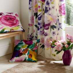 Bluebellgray Taransay Curtains, 168 x 183cm, Fuchsia - thumbnail 2