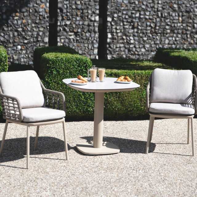 4 Seasons Outdoor Puglia Aluminium Garden Bistro Set, 2 Seater, Warm Latte - image 1