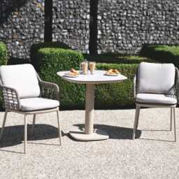 4 Seasons Outdoor Puglia Aluminium Garden Bistro Set, 2 Seater, Warm Latte - thumbnail 1