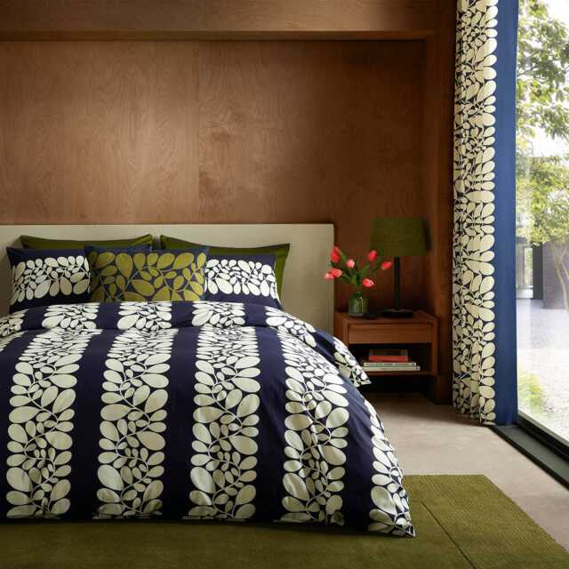 Orla Kiely Sycamore Stripe Duvet Set, Super King, Space Blue - image 1