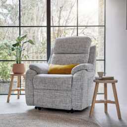 G Plan Kingsbury Power Fabric Recliner Armchair, Aerial Vista