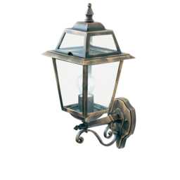 Searchlight New Orleans Lantern Outdoor Wall Light, Antique Brass & Glass