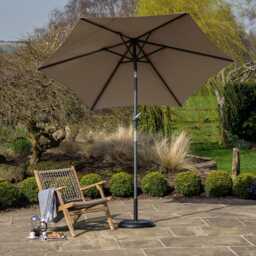 Pacific Lifestyle Riva Weather Resistant Parasol with Tilt, 3m, Round, Taupe - thumbnail 4