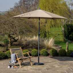 Pacific Lifestyle Riva Weather Resistant Parasol with Tilt, 3m, Round, Taupe - thumbnail 1