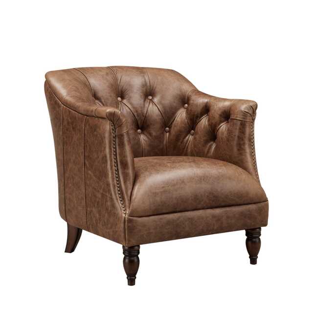 At The Helm Carter Leather Accent Chair, Voyager Oak Cast - image 1