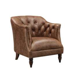 At The Helm Carter Leather Accent Chair, Voyager Oak Cast