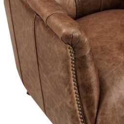 At The Helm Carter Leather Accent Chair, Voyager Oak Cast - thumbnail 3