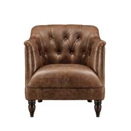 At The Helm Carter Leather Accent Chair, Voyager Oak Cast - thumbnail 2