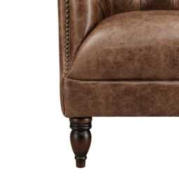 At The Helm Carter Leather Accent Chair, Voyager Oak Cast - thumbnail 4