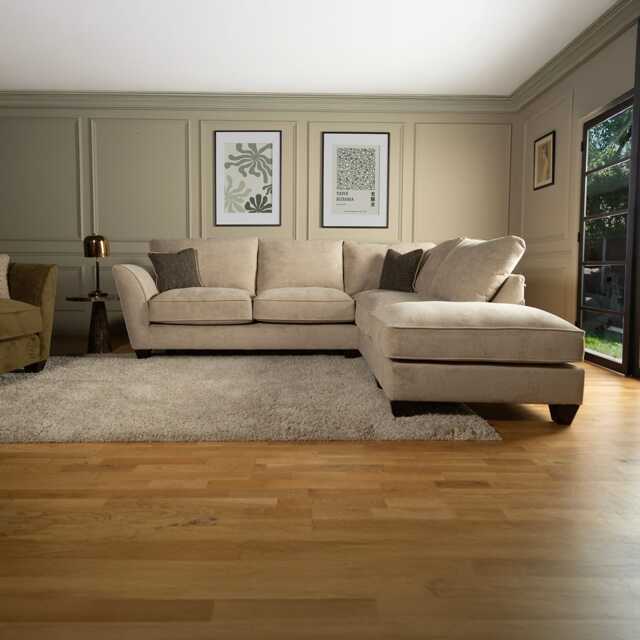 Casa Carlos Left Hand Facing Corner Fabric Sofa with Footstool - image 1