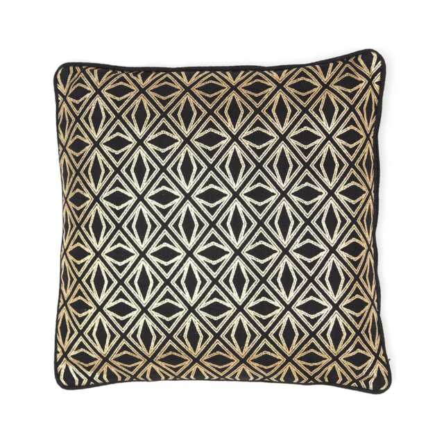 Paul Moneypenny Metallic Strut Cushion, Black & Gold