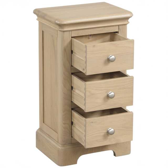 Casa Linden 3 Drawer Compact Bedside Cabinet - image 1