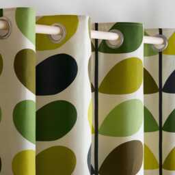 Orla Kiely Multicolour Stem Eyelet Curtains, 168 X 229cm, Fern-ochre - thumbnail 2