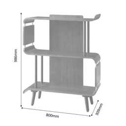 Jual Vienna Short Bookcase, Oak - thumbnail 2