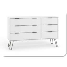 Casa Alden 3+3 Drawer Wide Chest of Drawers, White - thumbnail 2
