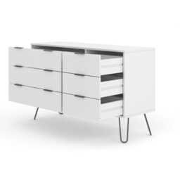 Casa Alden 3+3 Drawer Wide Chest of Drawers, White - thumbnail 4