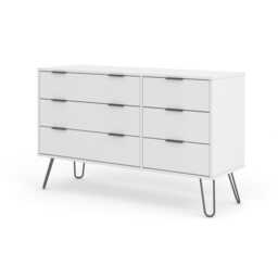 Casa Alden 3+3 Drawer Wide Chest of Drawers, White - thumbnail 3