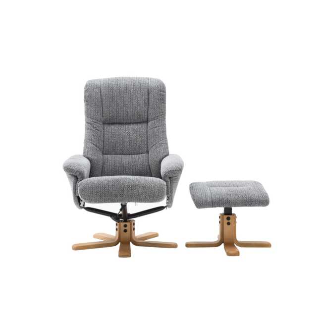 Casa Sinatra Swivel Manual Recliner Chair & Footstool , Lake Blue - image 1