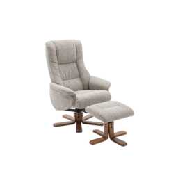 Casa Sinatra Swivel Manual Recliner Chair & Footstool , Lake Blue - thumbnail 2