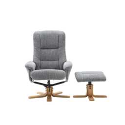 Casa Sinatra Swivel Manual Recliner Chair & Footstool , Lake Blue - thumbnail 1