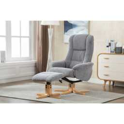 Casa Sinatra Swivel Manual Recliner Chair & Footstool , Lake Blue - thumbnail 4