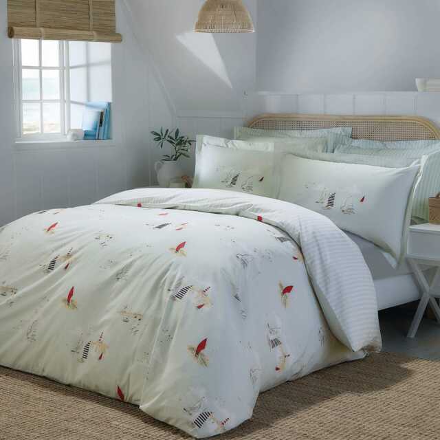 Sophie Allport Coastal Boats Duvet Set, Single, Blue
