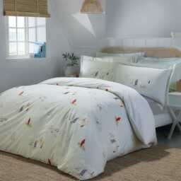 Sophie Allport Coastal Boats Duvet Set, Single, Blue - thumbnail 1