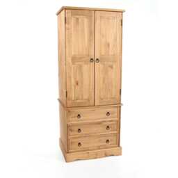Casa Connor 2 Door 3 Drawer Wardrobe, Pine - thumbnail 4