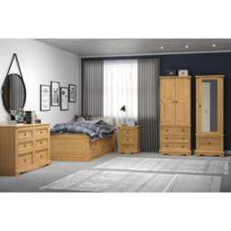 Casa Connor 2 Door 3 Drawer Wardrobe, Pine - thumbnail 2