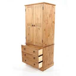 Casa Connor 2 Door 3 Drawer Wardrobe, Pine - thumbnail 3