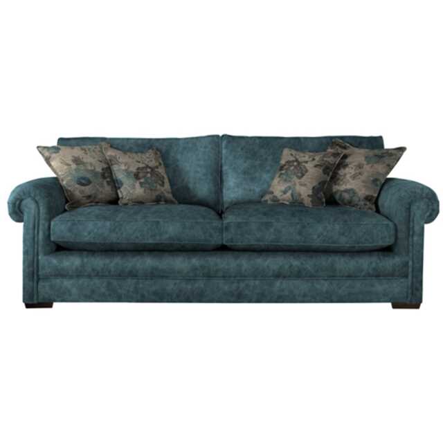 Parker Knoll Canterbury 4 Seater Leather Sofa, Oxford Midnight