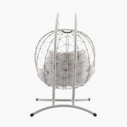 Pacific Lifestyle Lyon Double Garden Hanging Egg Chair, 2 Seater, Putty - thumbnail 3